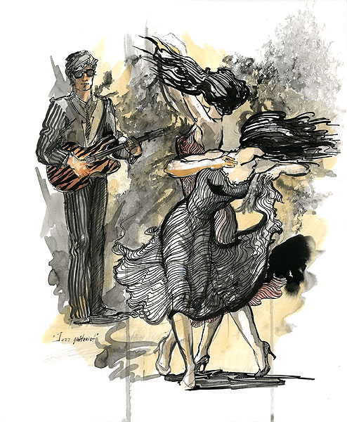 Jazz Guitarist drawing